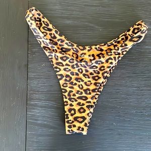 Leopard high cut bikini bottoms